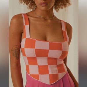 Peppermayo checkered top